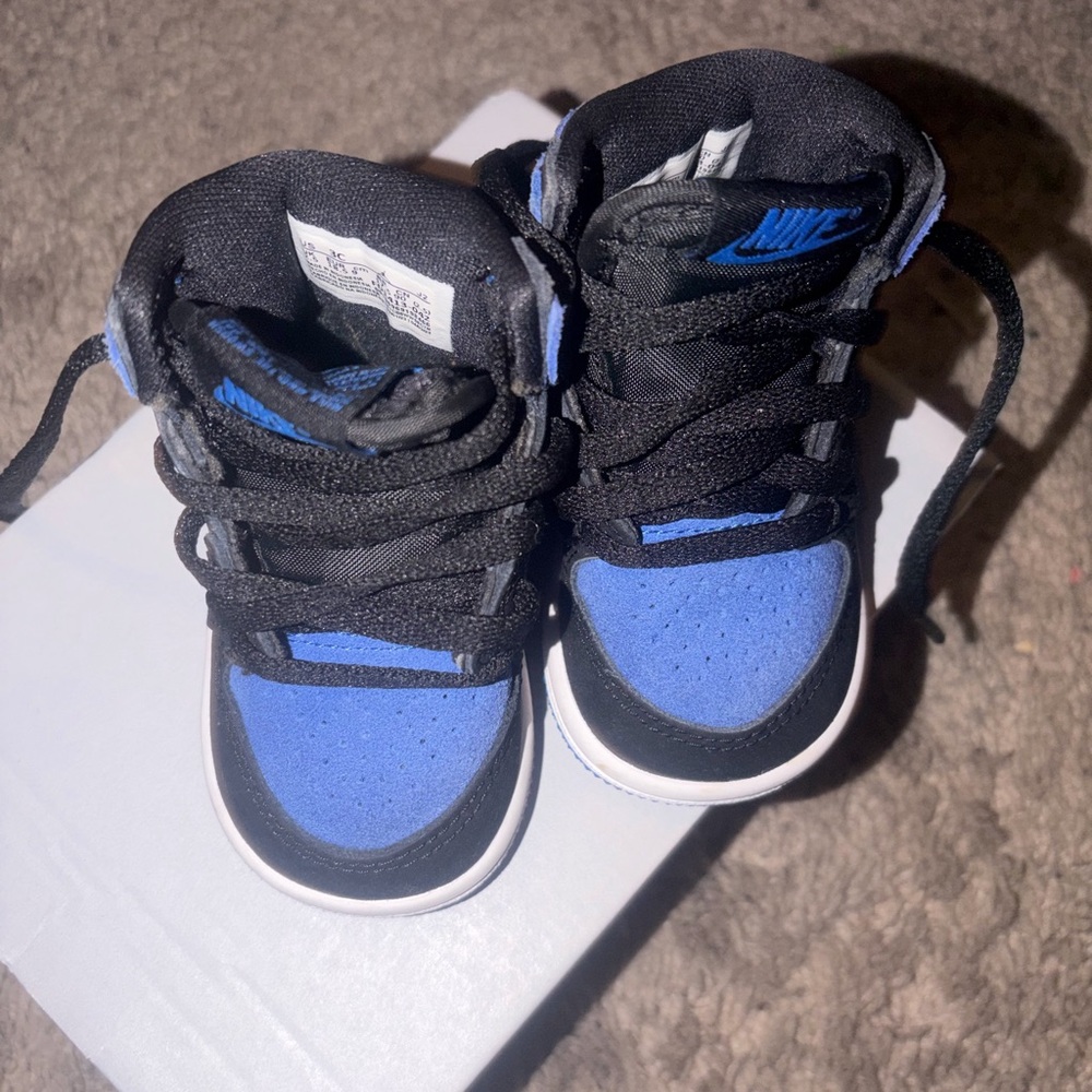 Nike Kids Black and Blue High-Top Sneakers